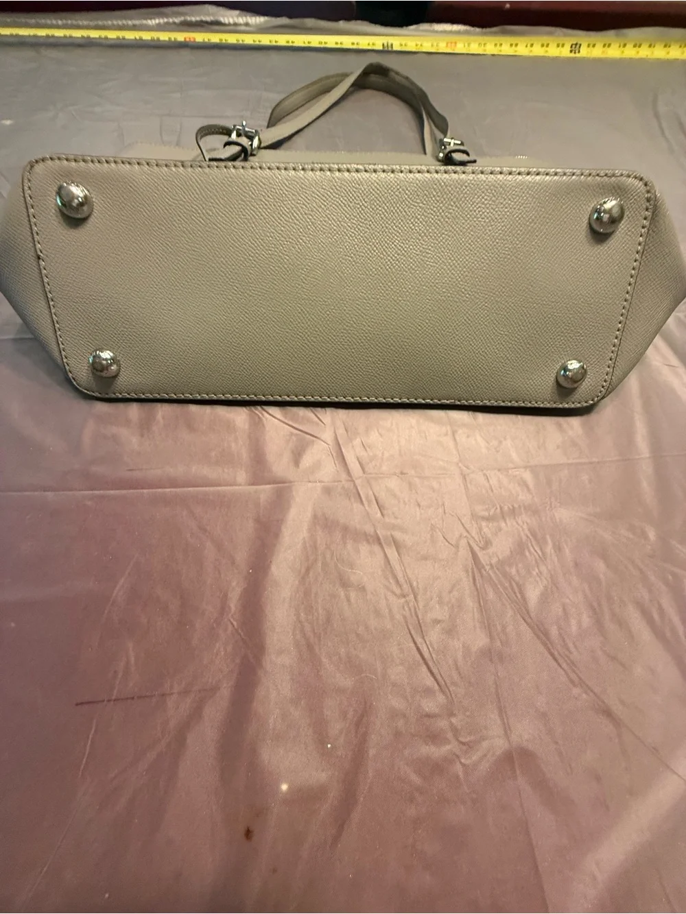 Michael Michael Kors EAST WEST JET SET SAFFIANO TOP ZIP TOTE Grey Leather